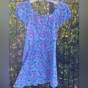 btween Blue and Pink Floral Kids Dress